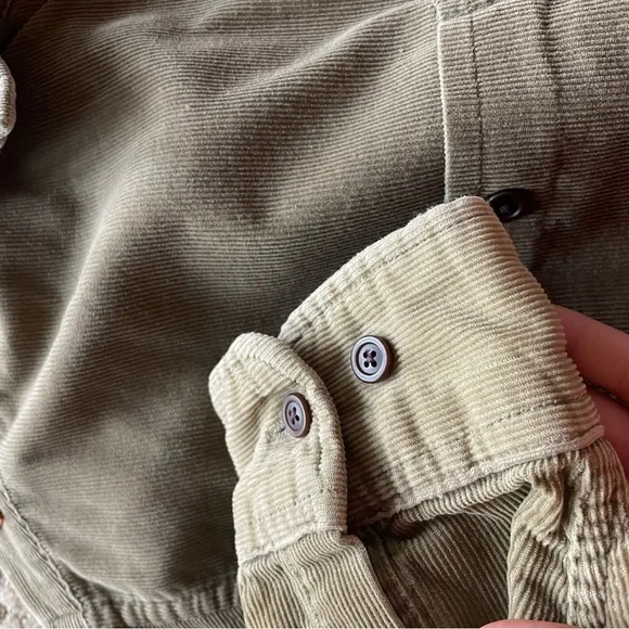 Boho retro upcycled plaid floral graphic patchwork corduroy Dockers button down - Picture 14 of 16